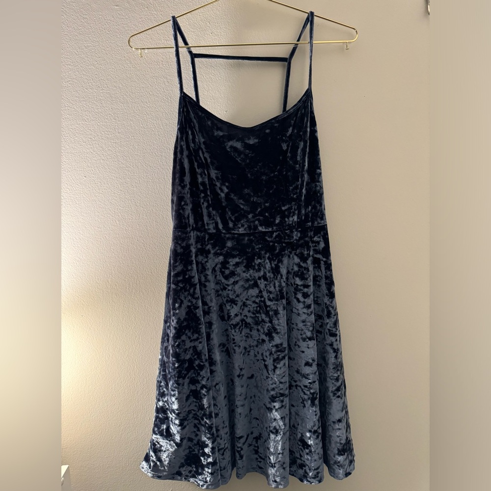 Dark Gray Forever 21 crushed velvet dress 0X